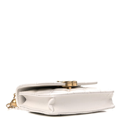 Chanel Calfskin Quilted Perfect Fit Coin Purse With Chain White 4 of 11