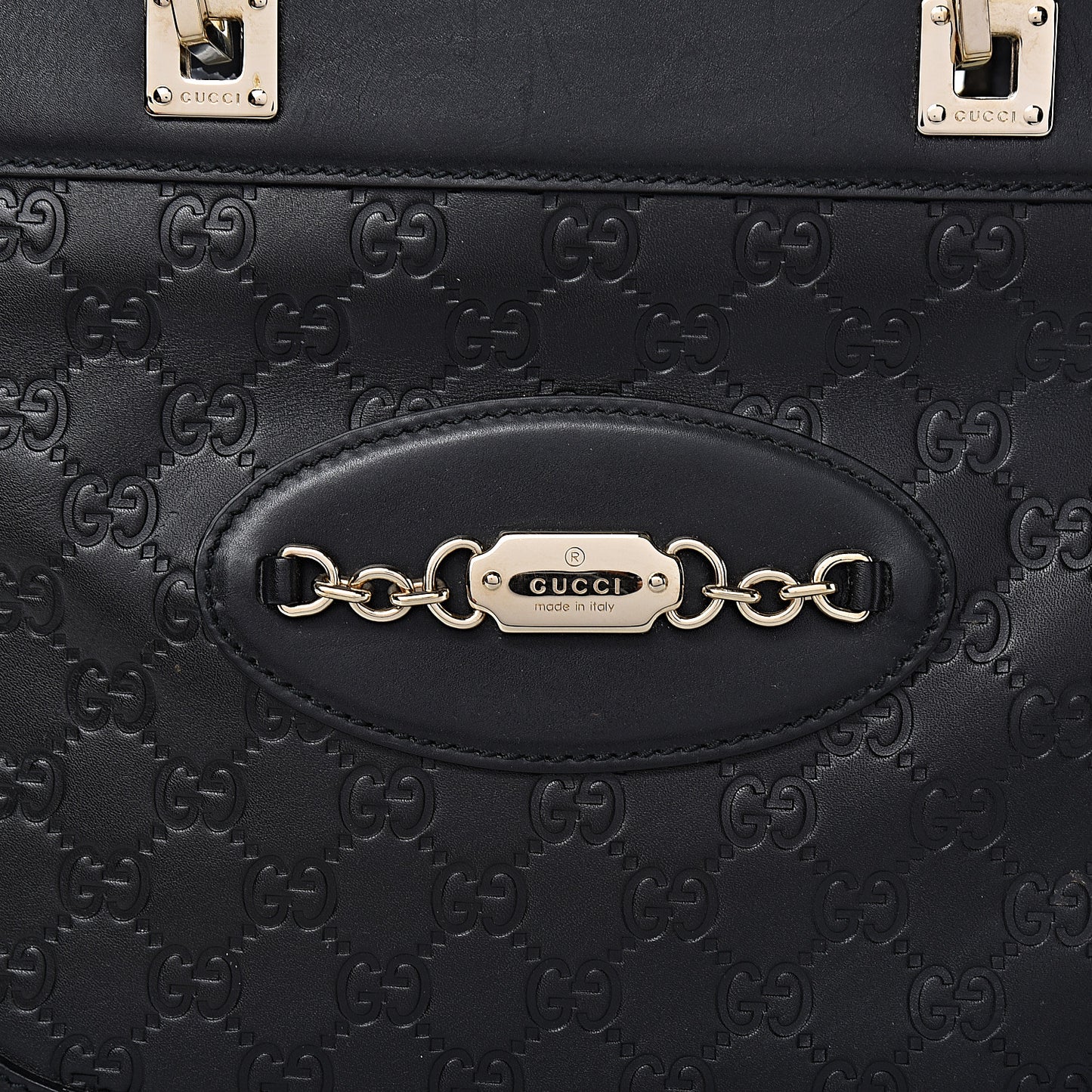 Guccissima Large Punch Tote Black