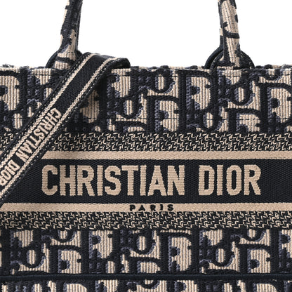 Christian Dior Oblique Mini Book Tote With Strap Blue Multicolor 7 of 10