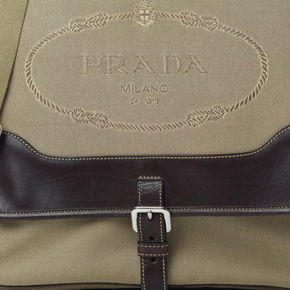 Prada Jacquard Logo Messenger Corda Moro 9 of 15