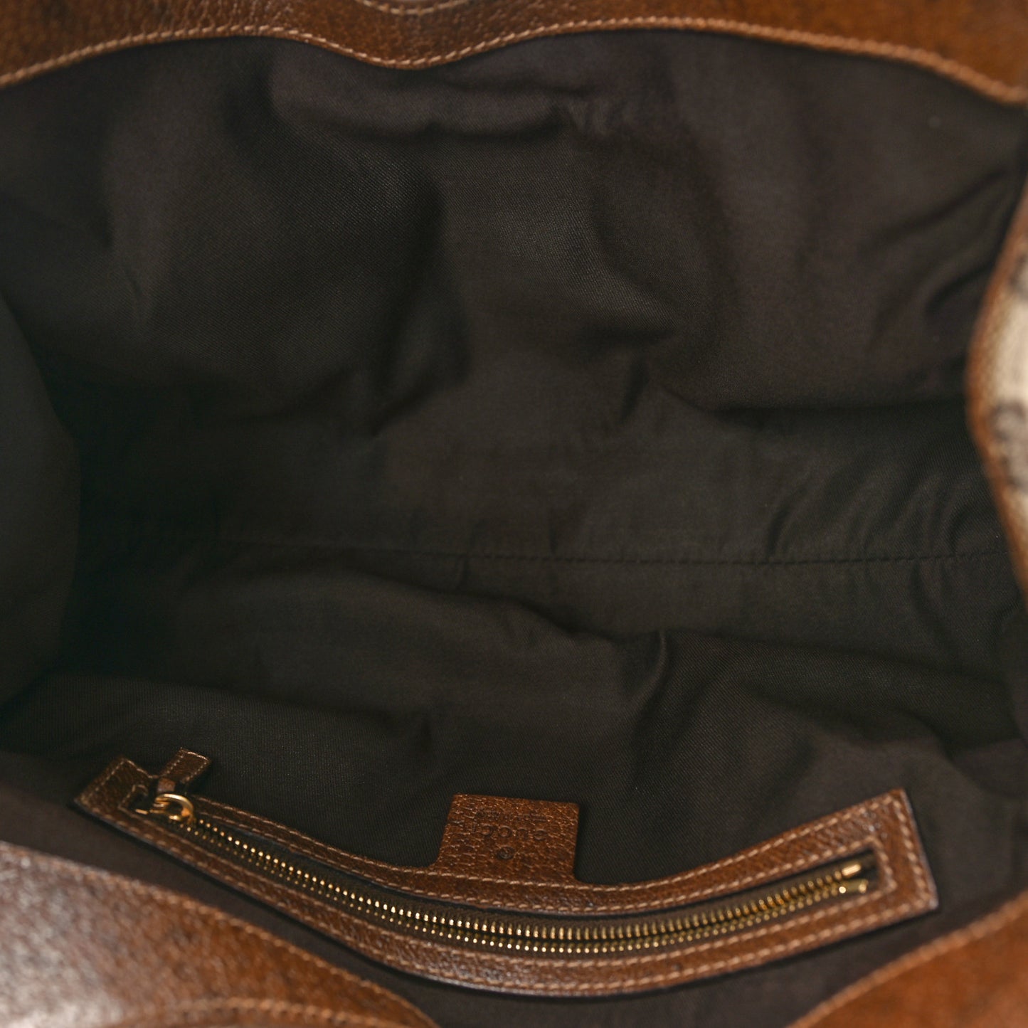 Monogram Calfskin Large Bardot Shoulder Bag Brown
