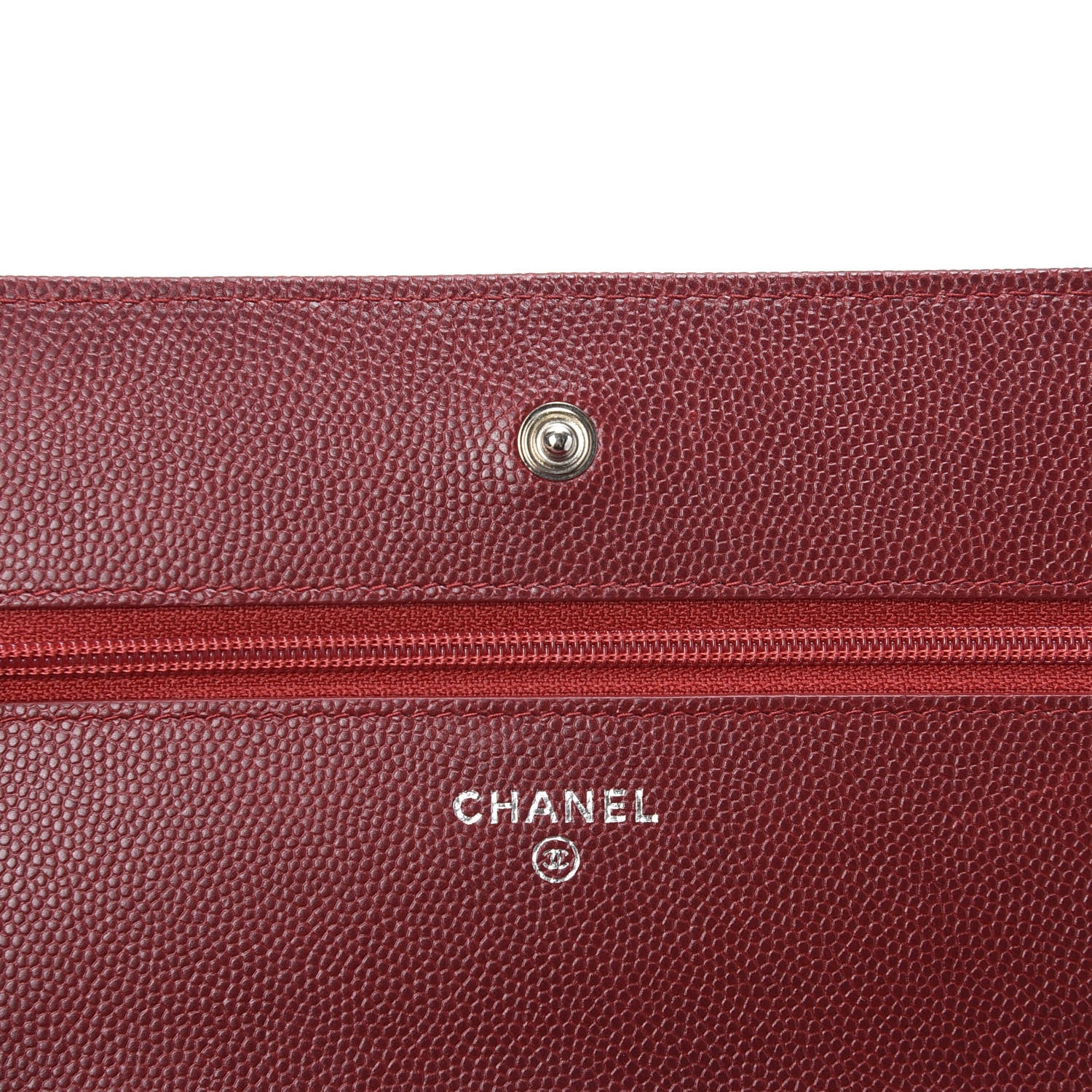 Chanel Caviar Quilted Wallet on Chain WOC Red 7 of 11