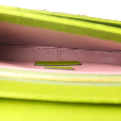 Gucci Ostrich Medium Horsebit 1955 Shoulder Bag Lemon Grass 5 of 13