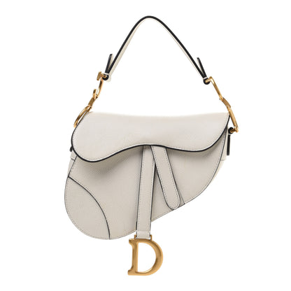 Christian Dior Grained Calfskin Mini Saddle Bag White 1 of 13