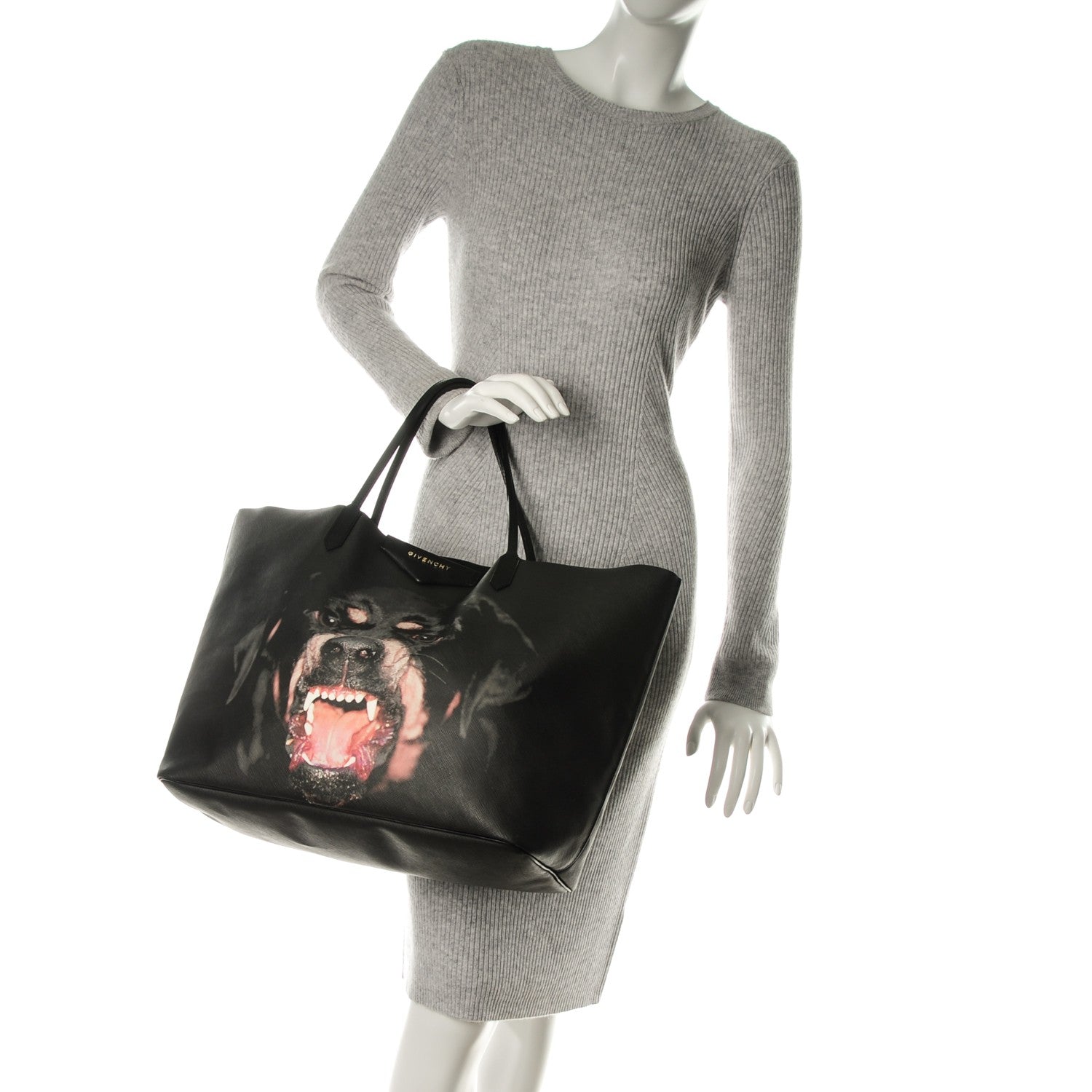 Givenchy Textured Coated Canvas Rottweiler Pint Large Antigona Tote Black 2 of 11
