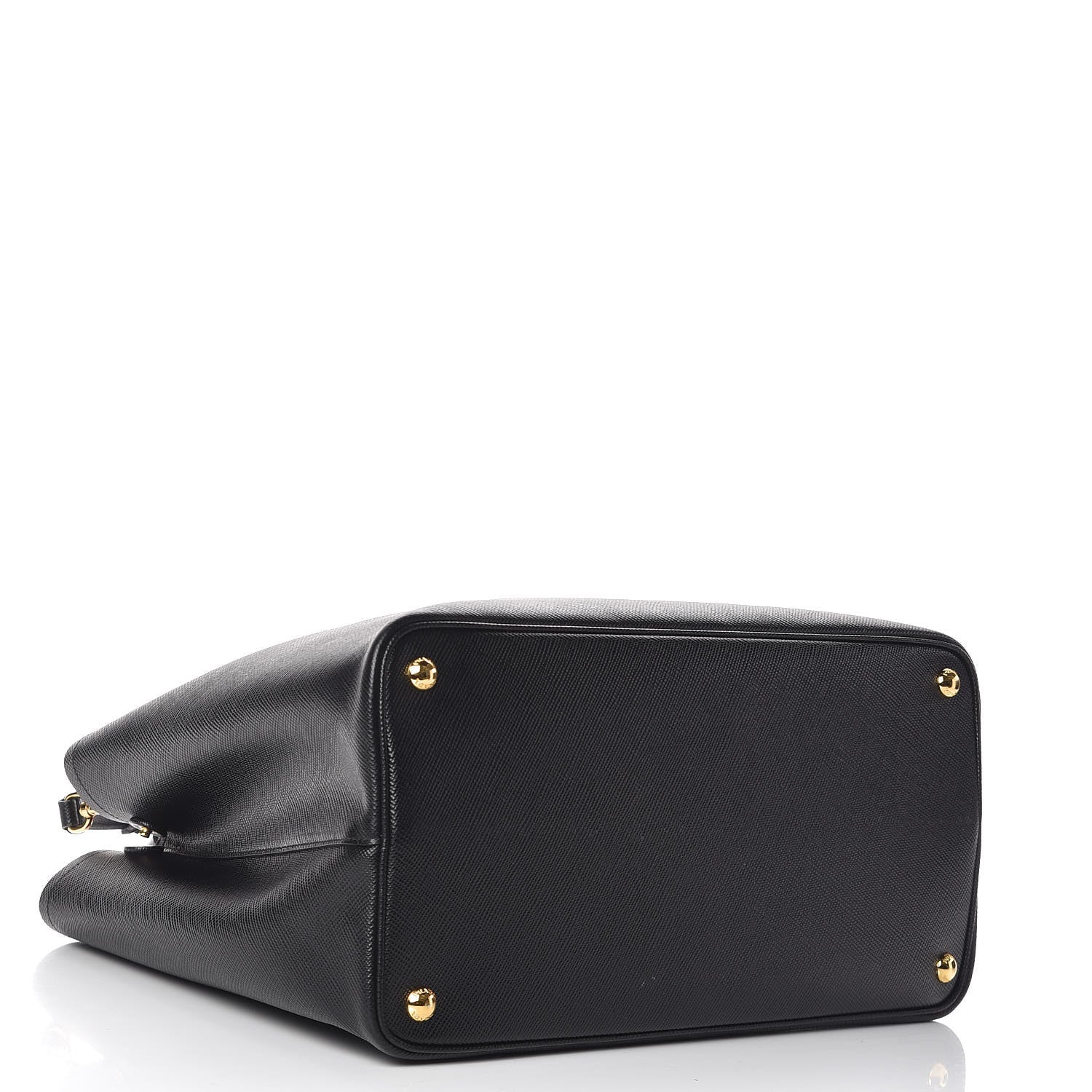 Prada Saffiano Cuir Large Double Bag Black Fuoco 4 of 12