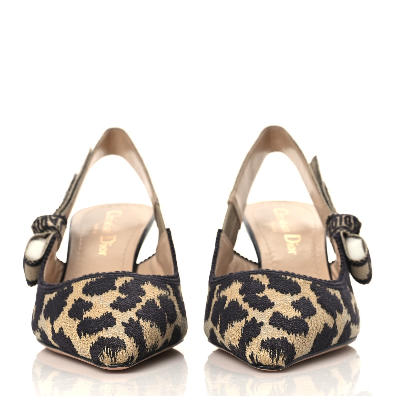 Christian Dior Mizza Cotton Ribbon Embroidered J'Adior Slingback 65mm Pumps 35 Natural 2 of 10