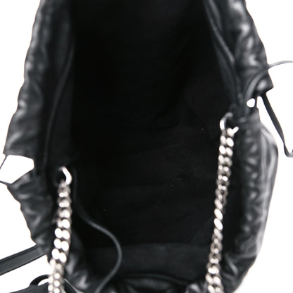 Saint Laurent Lambskin Teddy Drawstring Bag Black 6 of 13