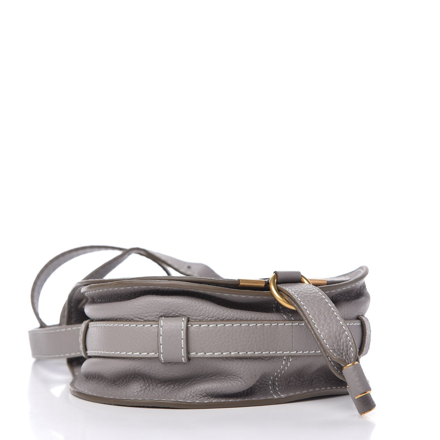 Calfskin Mini Marcie Round Crossbody Bag Cashmere Grey