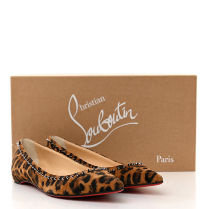 Christian Louboutin Veau Velours Studded Anjalina Flats 36 Leo Gun Metal 8 of 8
