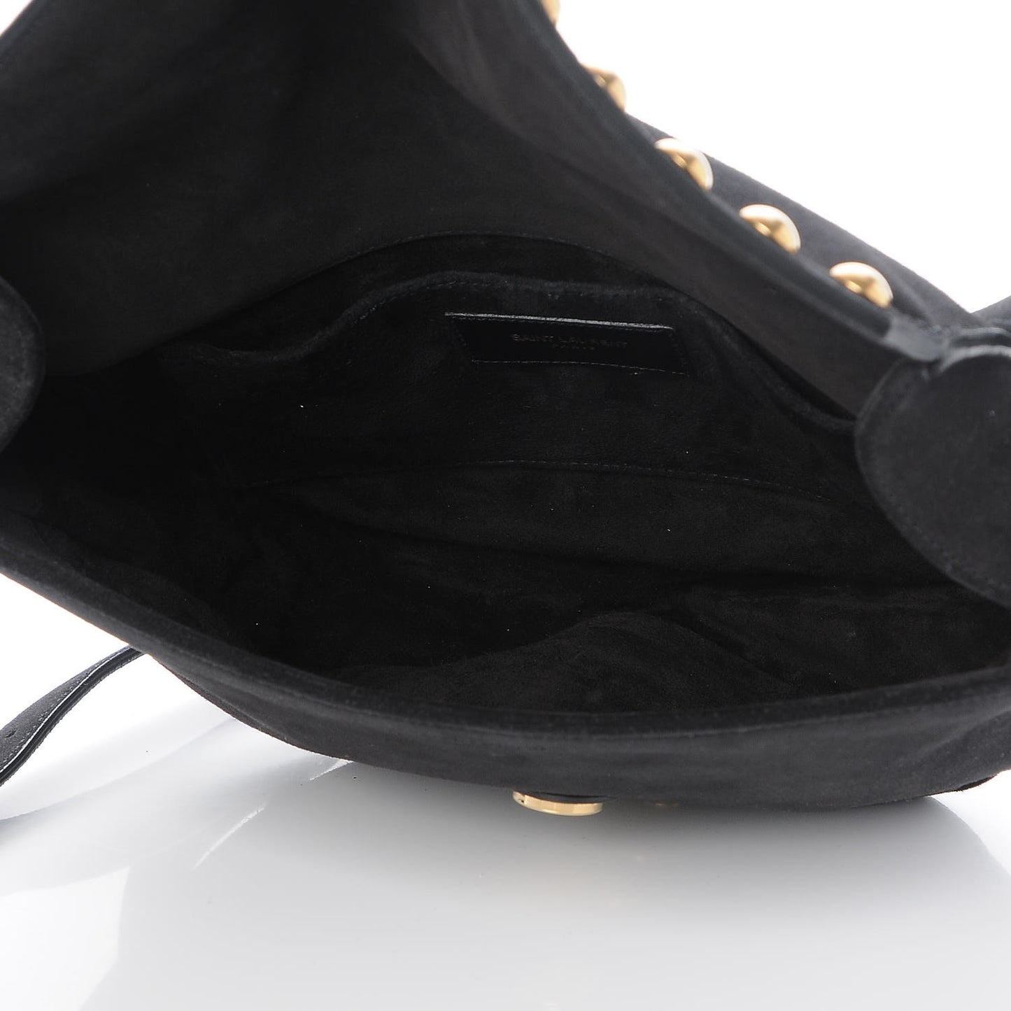 Suede Y Studs Crossbody Bag Black
