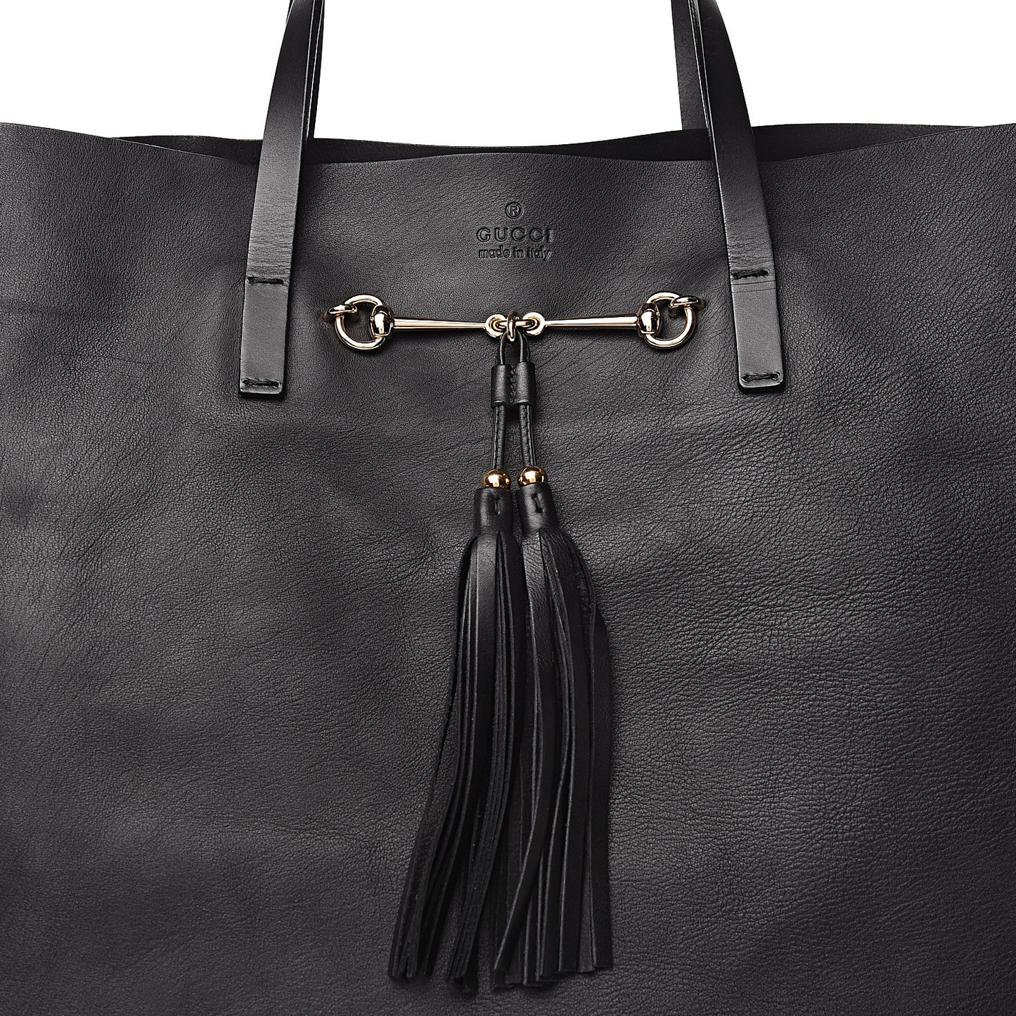 Calfskin Large Horsebit Tote Black
