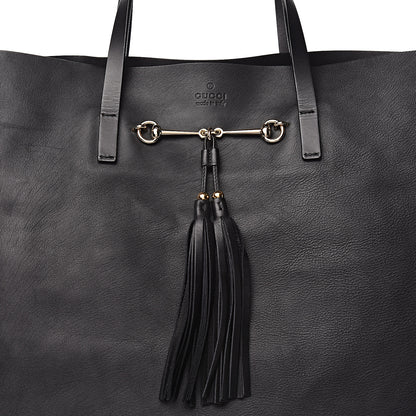 Gucci Calfskin Large Horsebit Tote Black 10 of 10