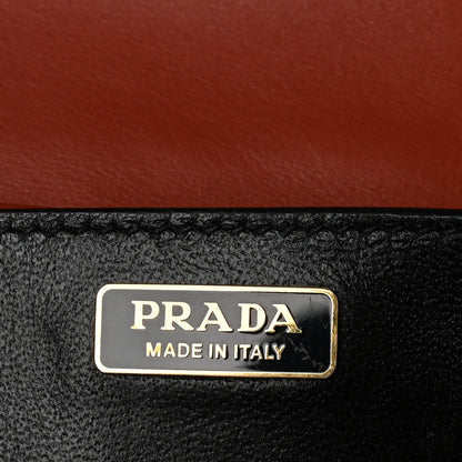 Prada City Calfskin Saffiano Cahier Bag Cotto Black 6 of 9