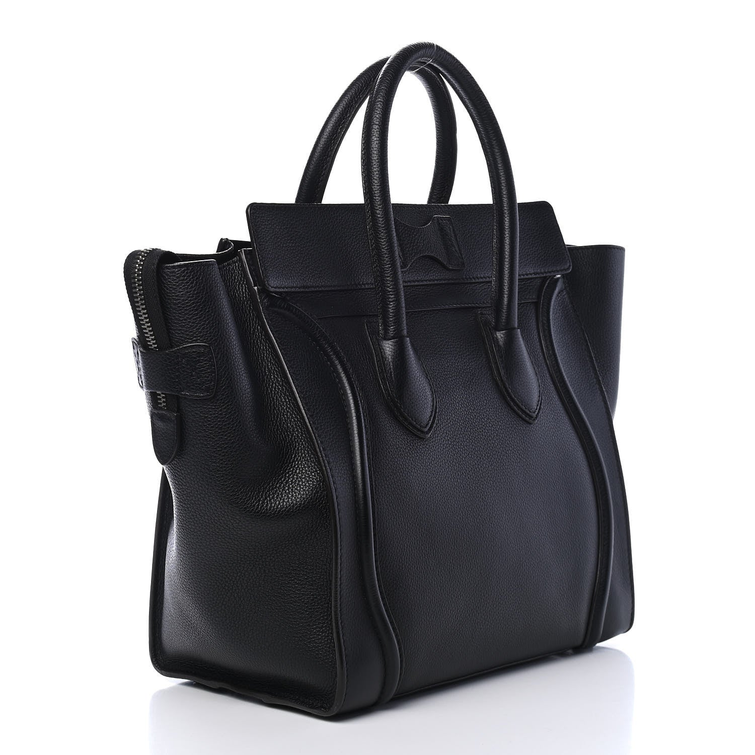 Celine Drummed Calfskin Mini Luggage Black 3 of 9