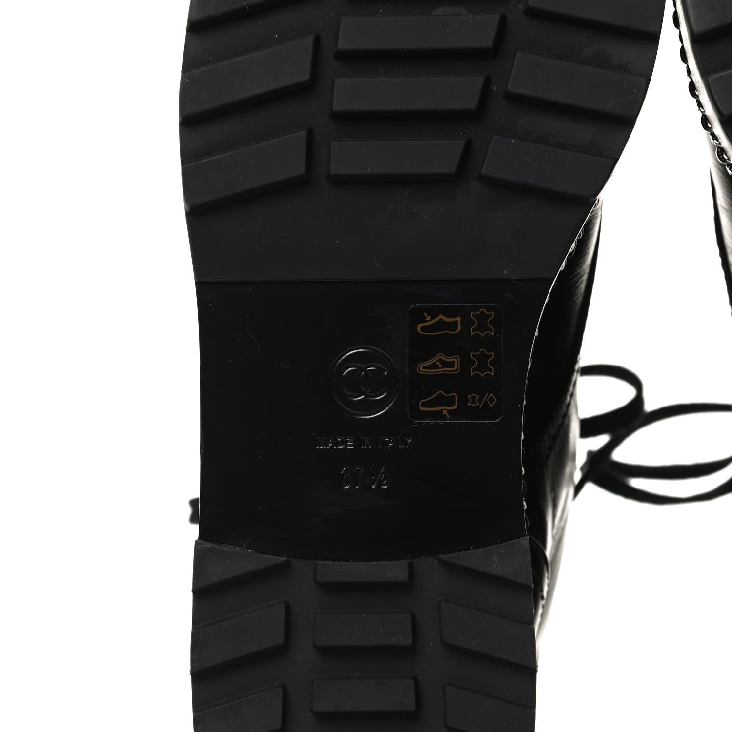 Chanel Crackled Calfskin Velvet Pearl Combat Short Boots 37.5 Black 8 of 15