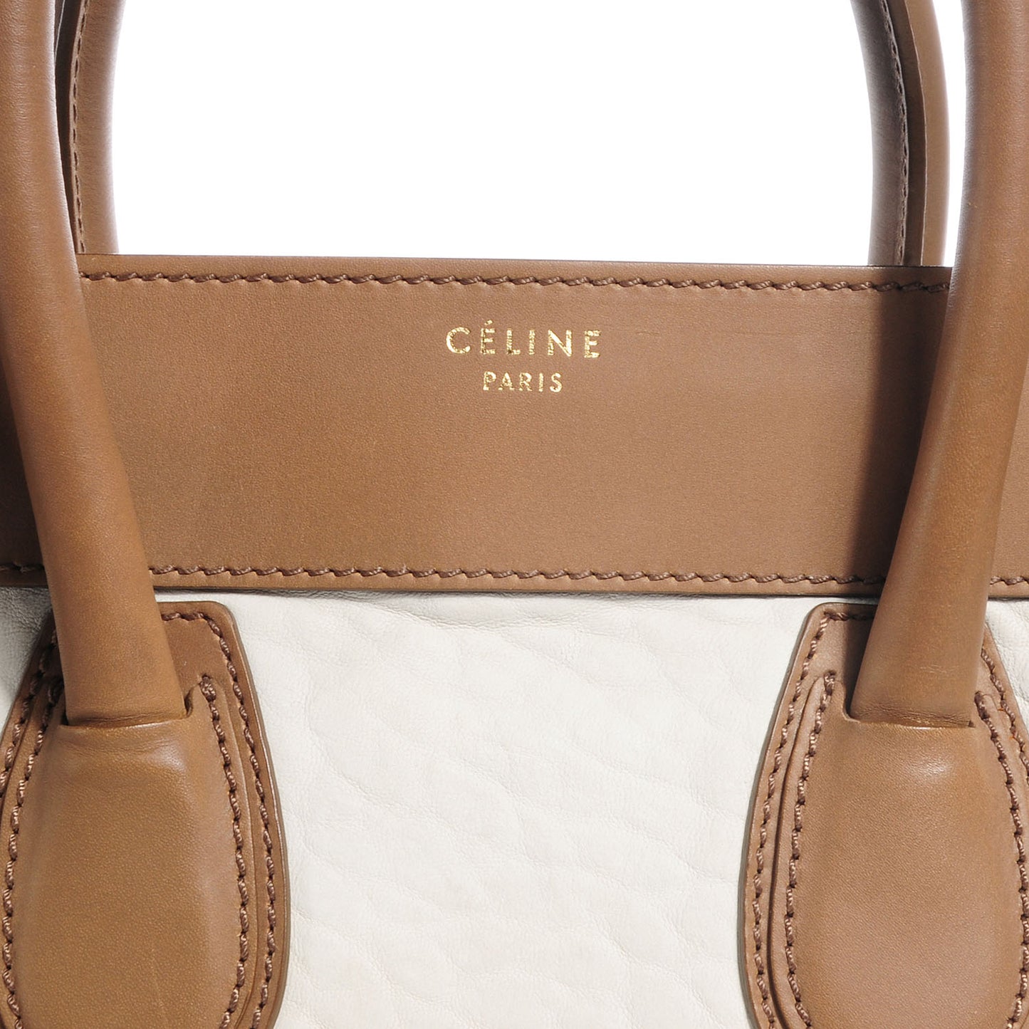 Smooth Calfskin and Shrunken Lambskin Mini Tri-Color Luggage Chalk