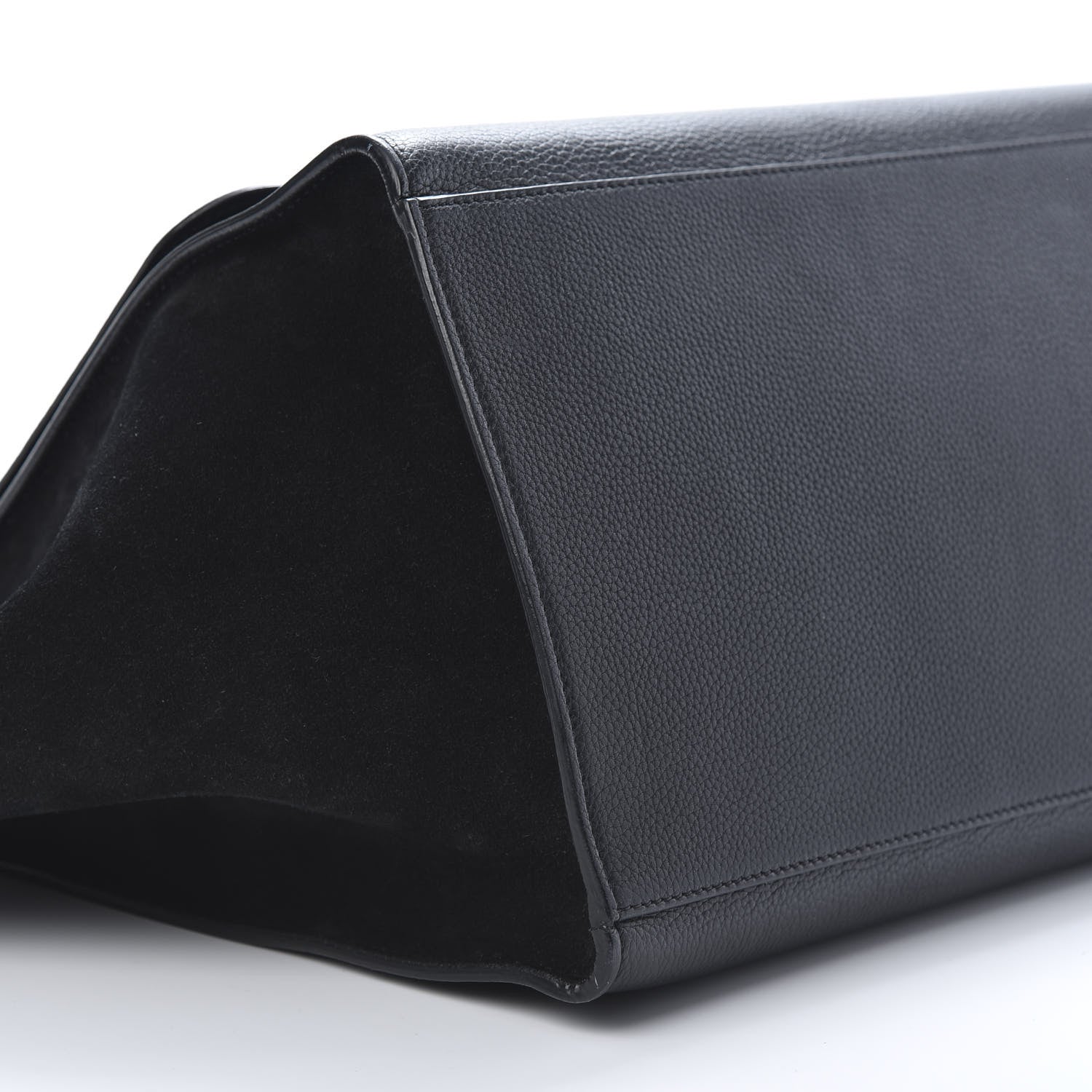 Celine Drummed Calfskin Suede Large Trapeze Black 8 of 14