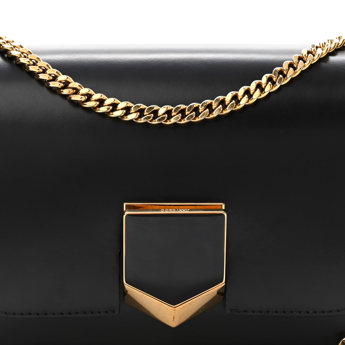 Smooth Calfskin Lockett Petite Shoulder Bag Black
