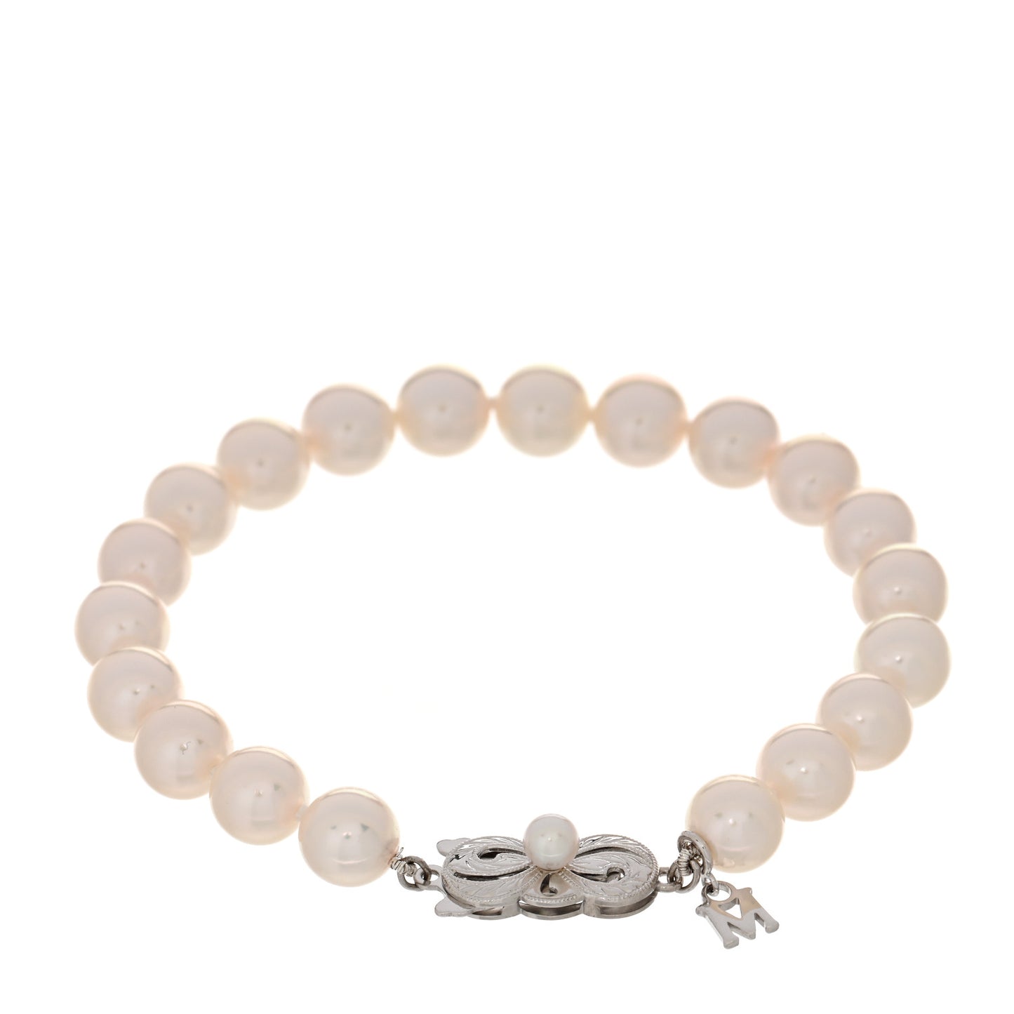 18K White Gold Akoya Cultured Pearl 7.5-8mm Strand Bracelet