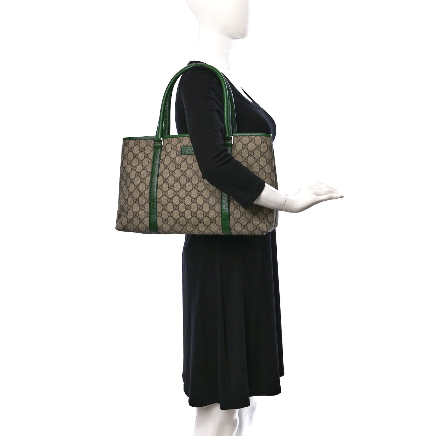 GG Plus Monogram Medium Joy Tote Green