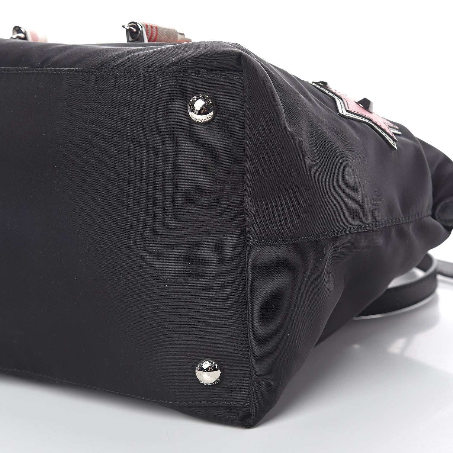 Prada Nylon Tessuto Saffiano Robot Tote Bag Black Petal 11 of 11