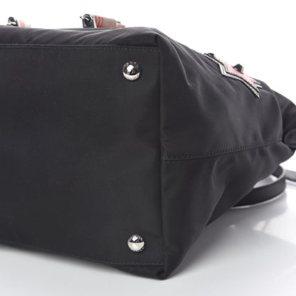 Prada Nylon Tessuto Saffiano Robot Tote Bag Black Petal 11 of 11