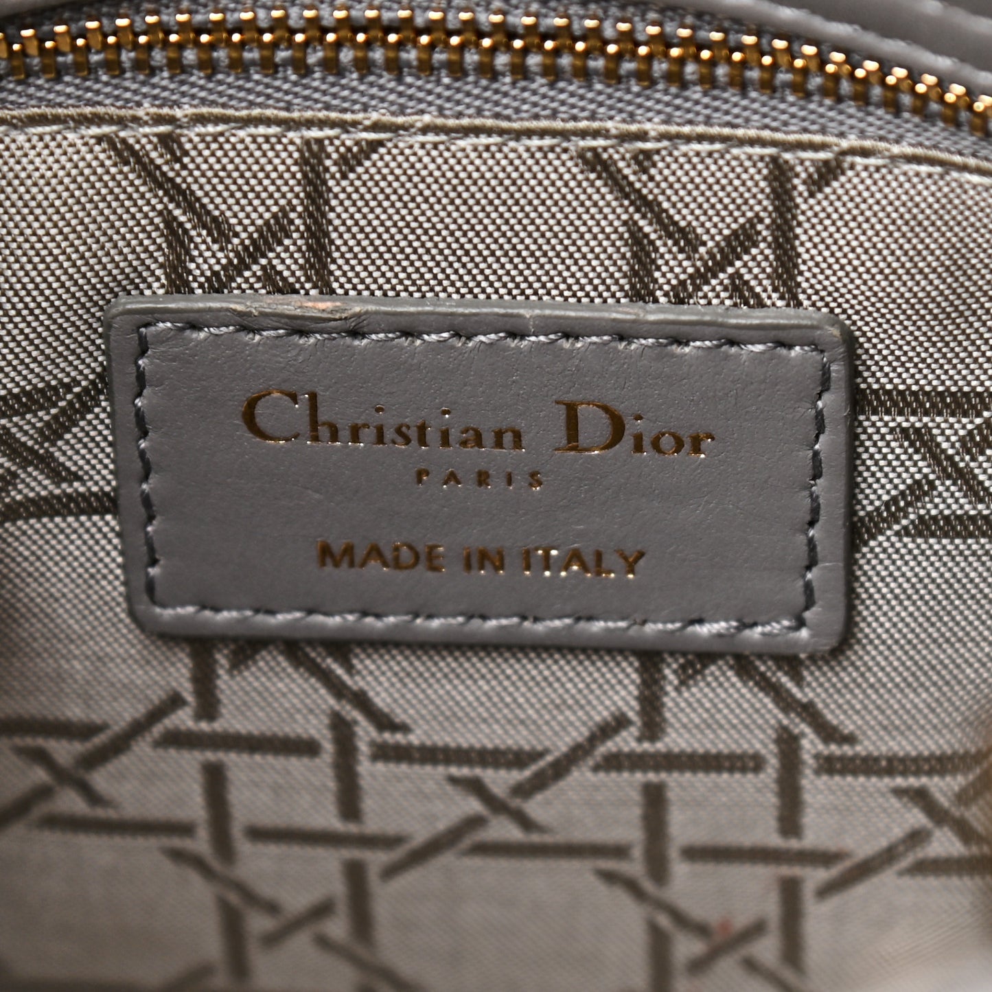 Lambskin Cannage Small Lucky Badges My Lady Dior Grey