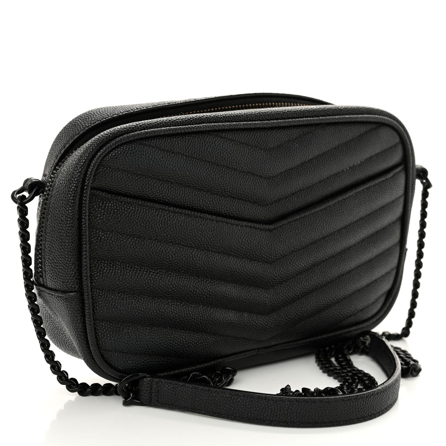 Grain De Poudre Matelasse Monochrome Monogram Mini Lou Camera Bag Black