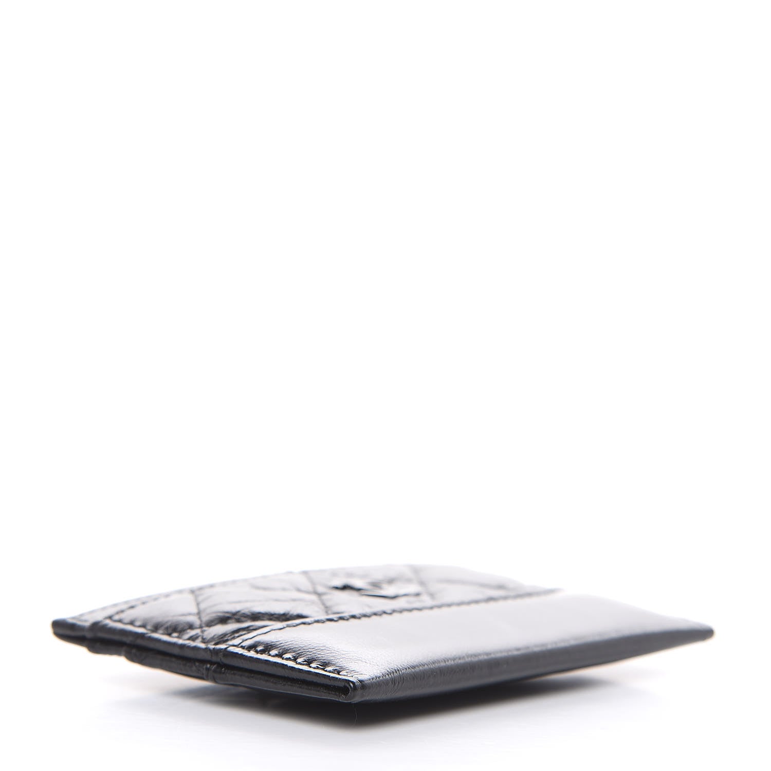 Chanel Aged Calfskin Smooth Calfskin Quilted Gabrielle Card Holder So Black 4 of 8