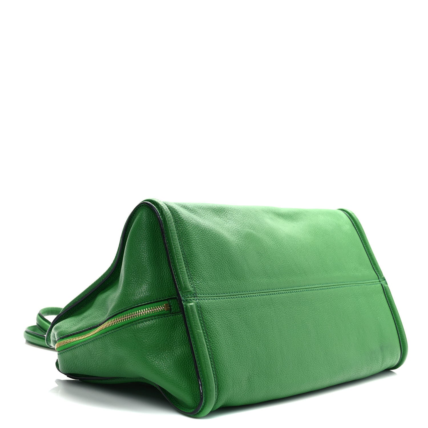 Alexander McQueen Pebbled Calfskin Large Skull Padlock Zip Around Tote Emerald 4 of 10