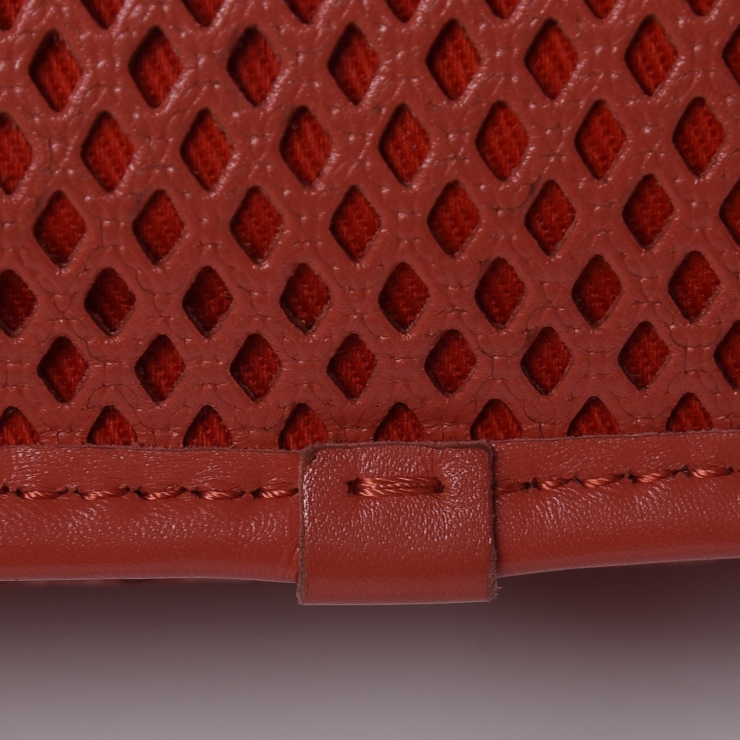 Perforated Calfskin Small Up In The Air Flap Red