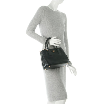Prada Saffiano Small Galleria Double Zip Tote Black 3 of 9