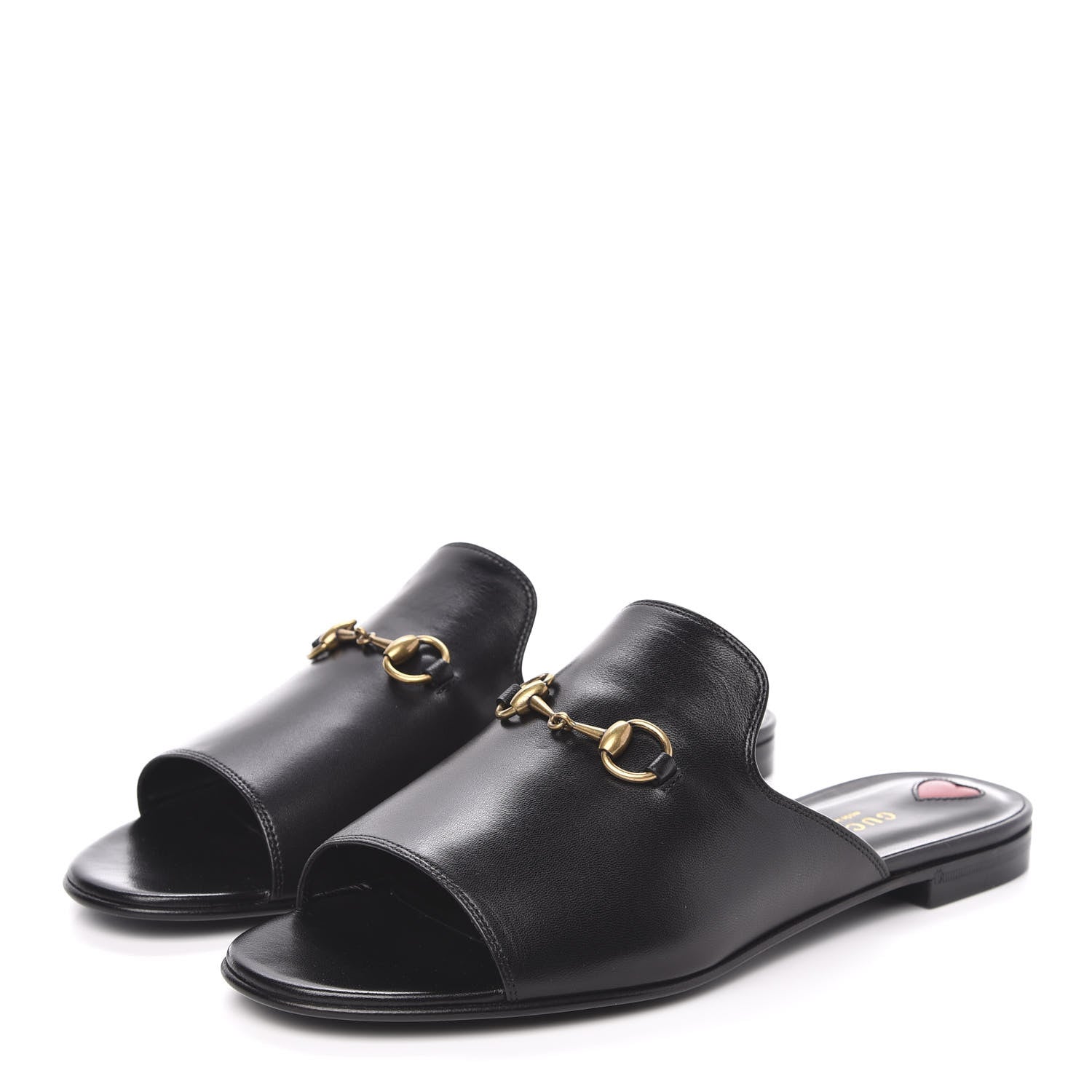 Gucci Malaga Kid Horsebit Slide Sandals 39.5 Black 3 of 9
