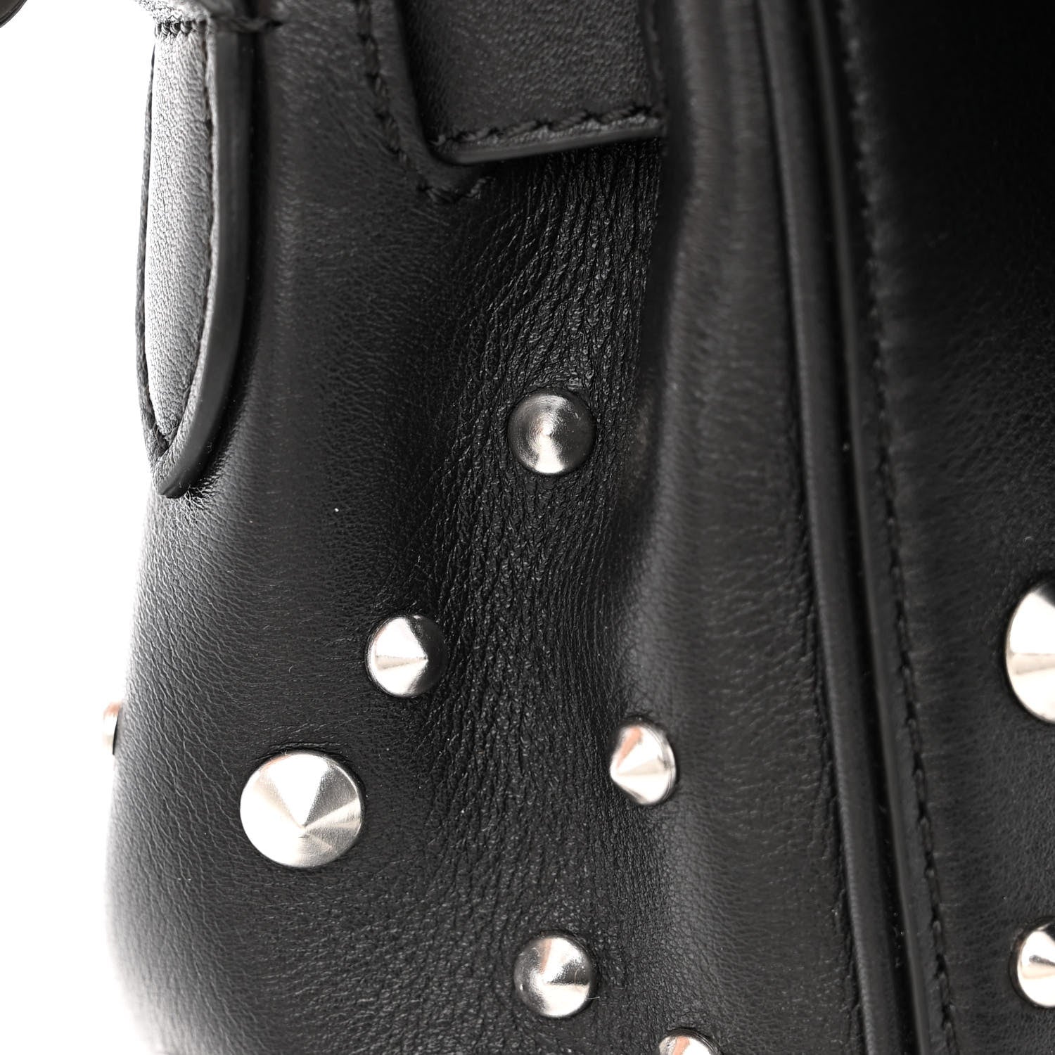 Versace Grained Calfskin Spiked Small La Medusa Top Handle Bag Black 13 of 13