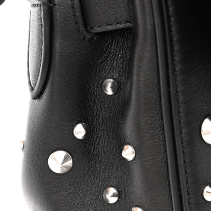 Versace Grained Calfskin Spiked Small La Medusa Top Handle Bag Black 13 of 13