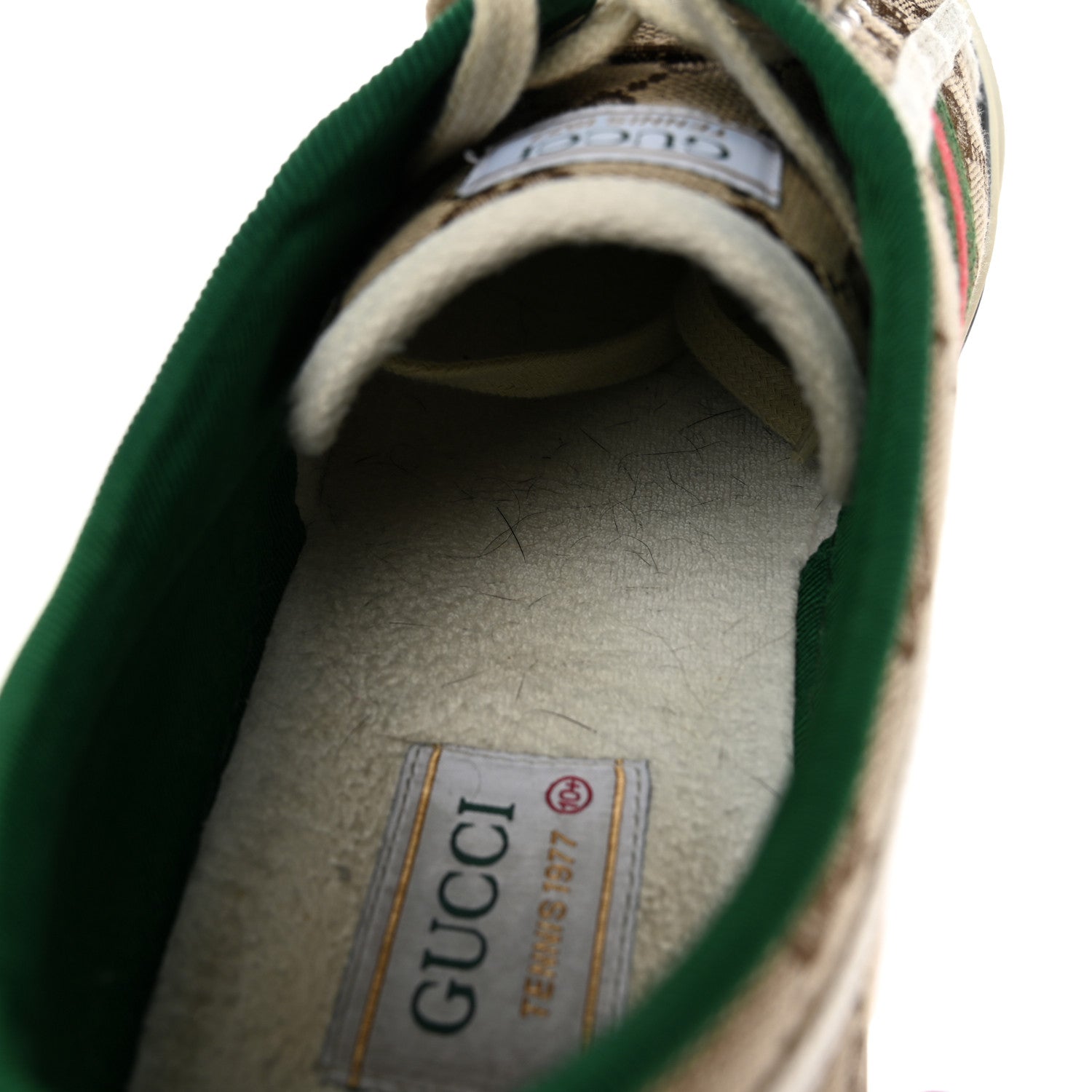 Gucci GG Monogram Web Mens 1977 Tennis Sneakers 10.5 Beige Ebony Mystic White 8 of 12