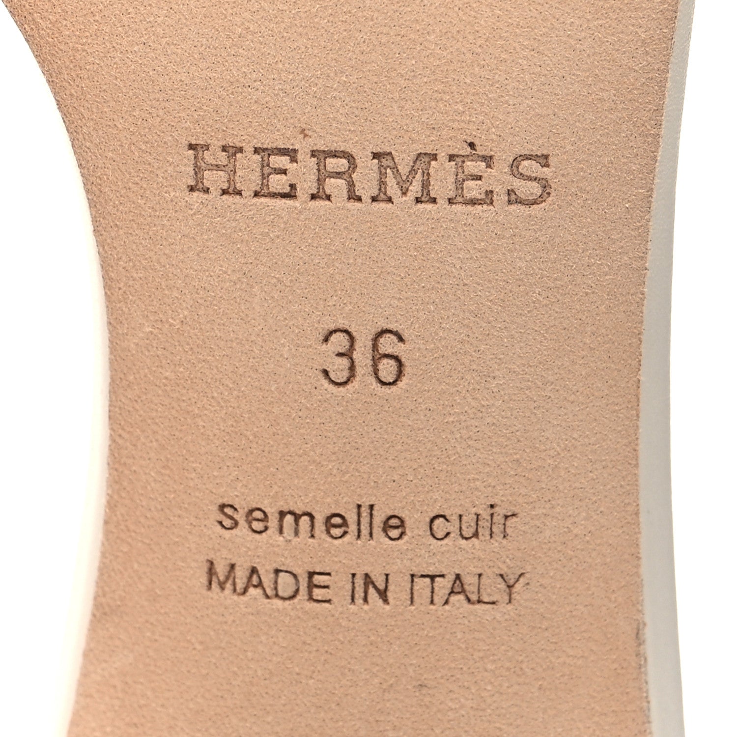 Hermes Calfskin Oasis Sandals 36 White 8 of 9