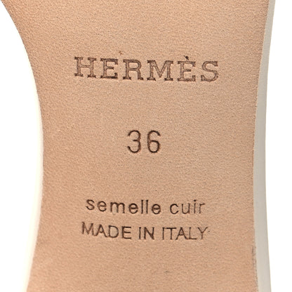 Hermes Calfskin Oasis Sandals 36 White 8 of 9