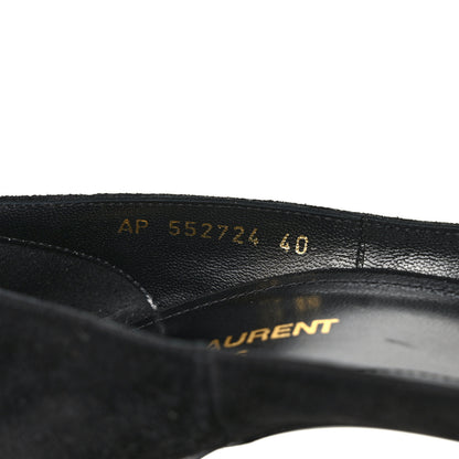 Saint Laurent Suede Metal Tip Zoe 105 Pumps 38.5 Black 8 of 8