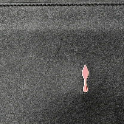 Christian Louboutin Calfskin Loubiblues Paris Clutch Bag Black Multi 16 of 19