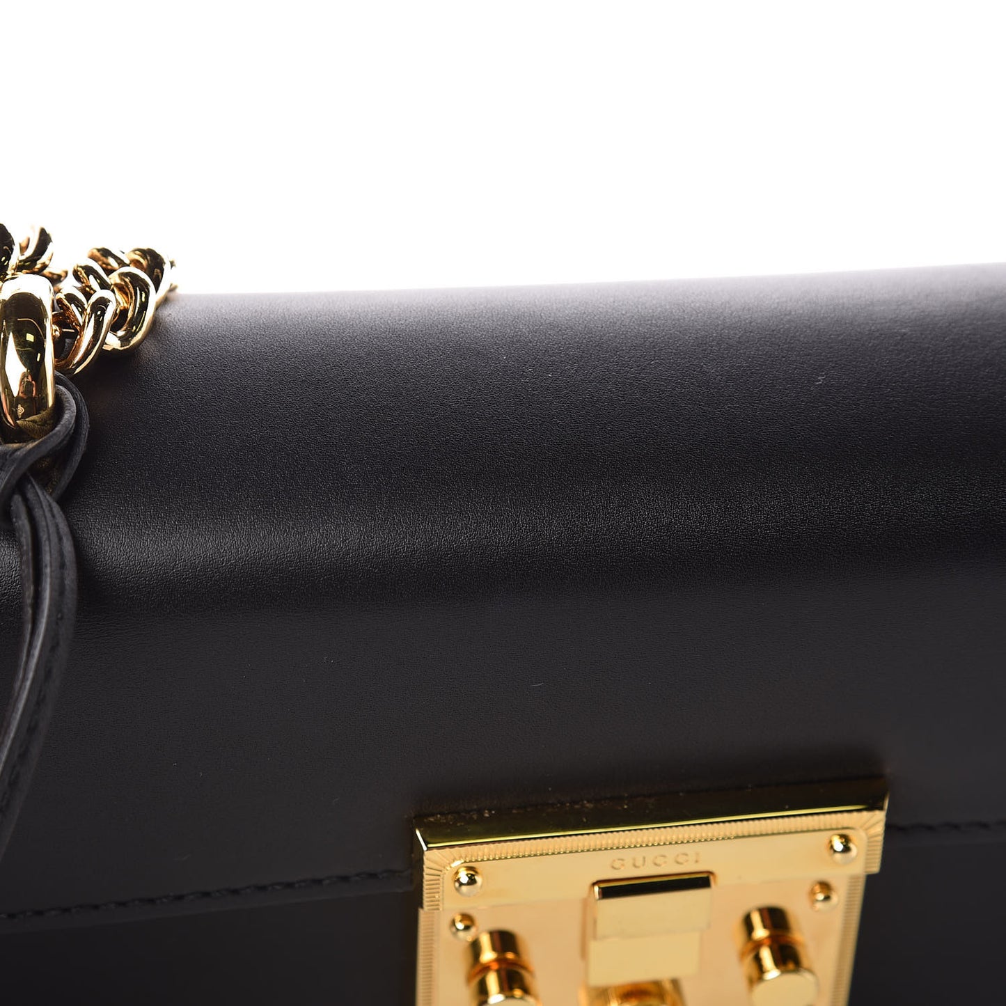 Calfskin Small Padlock Shoulder Bag Black