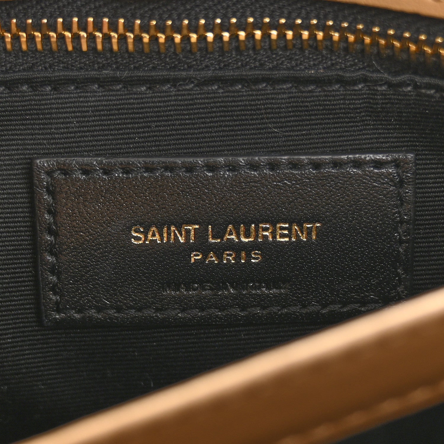 Saint Laurent Calfskin Y Quilted Monogram Toy Loulou Crossbody Bag Natural Tan 6 of 10