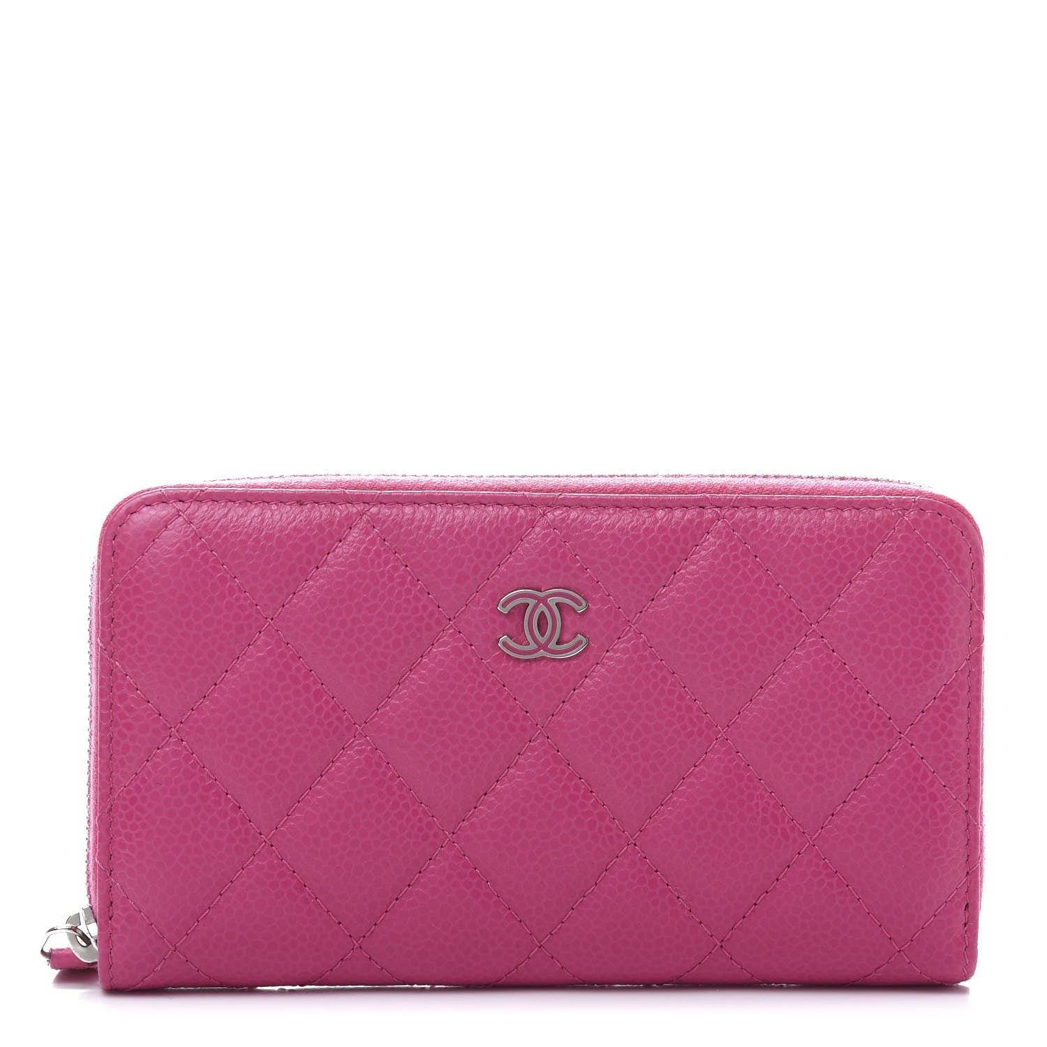 Chanel Caviar Quilted Medium Zip Around Wallet Pink 1 of 10