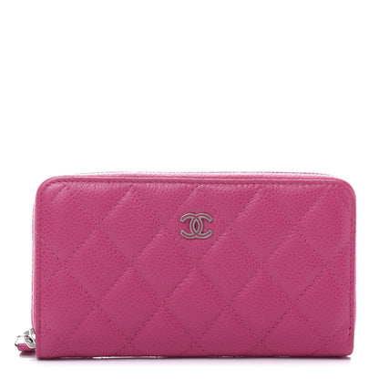 Chanel Caviar Quilted Medium Zip Around Wallet Pink 1 of 10