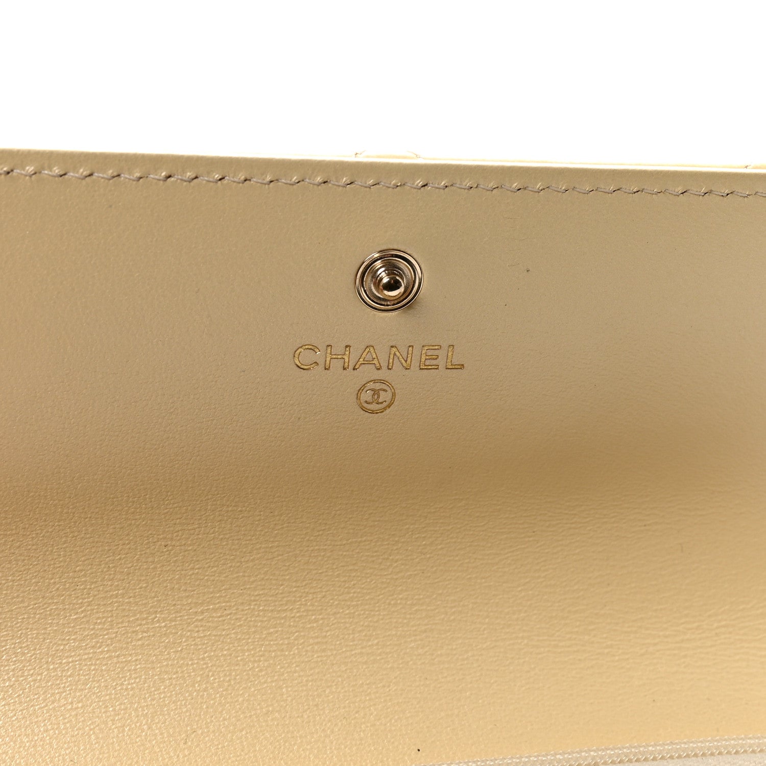 Chanel Iridescent Lambskin Quilted CC Flap Wallet Beige 6 of 9