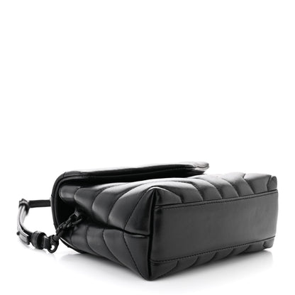 Saint Laurent Calfskin Y Quilted Monogram Monochrome Toy Loulou Crossbody Bag Black 4 of 11