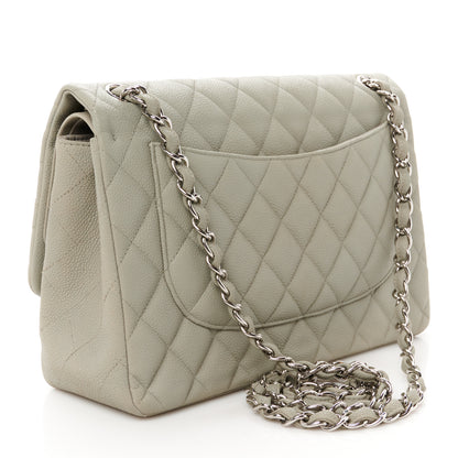 Chanel Caviar Quilted Jumbo Double Flap Grey 3 of 11