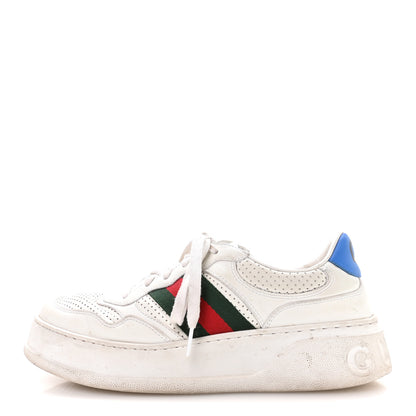 Gucci Calfskin Web Mens Ace Sneakers 7 White Blue 1 of 8