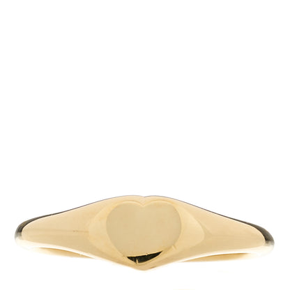 Tiffany 18K Yellow Gold Micro Heart Signet Ring 57 8 1 of 5